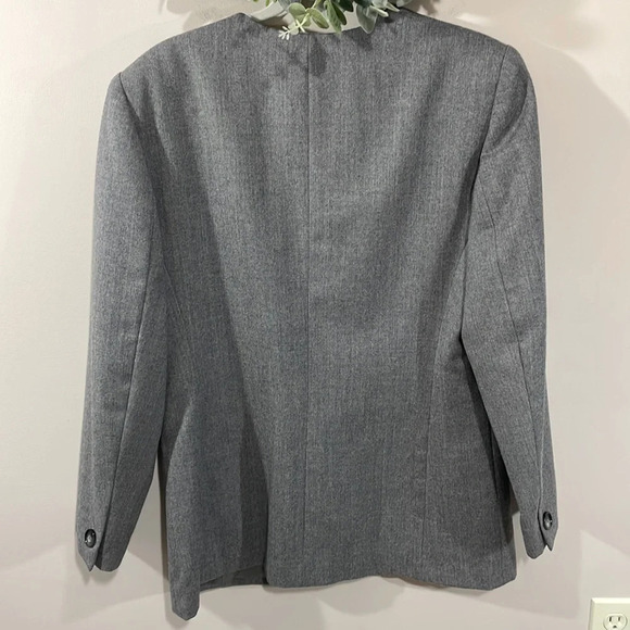 Vintage Liz Claiborne Collection Wool Single Button Gray Blazer Suit Jacket 10 - Picture 6 of 15